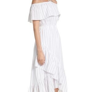 BB Dakota Halsey Striped Ruffle Halter Maxi Dress